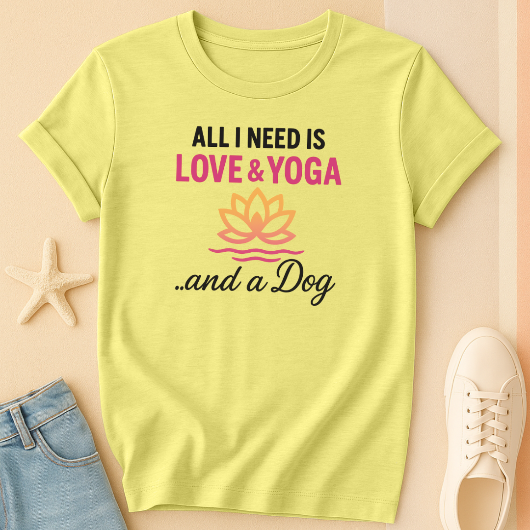 Love Yoga and Dog Tee