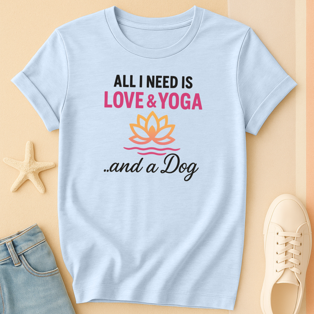 Love Yoga and Dog Tee