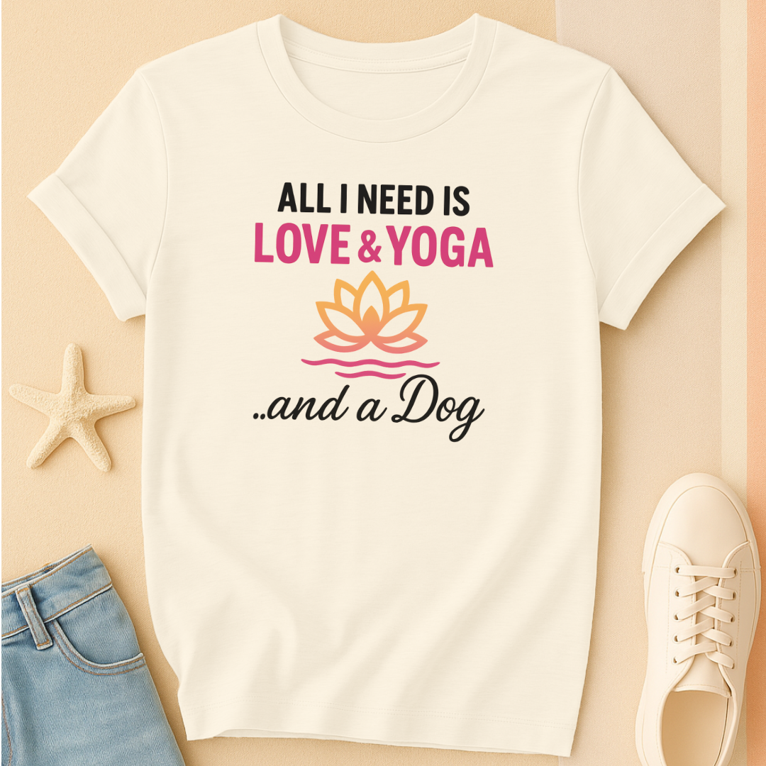 Love Yoga and Dog Tee