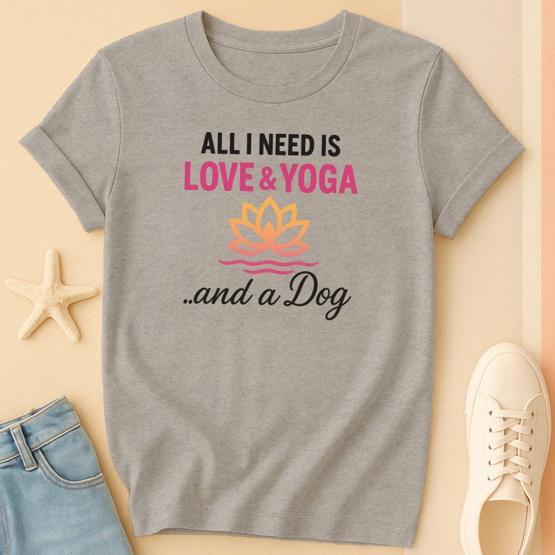 Love Yoga and Dog Tee