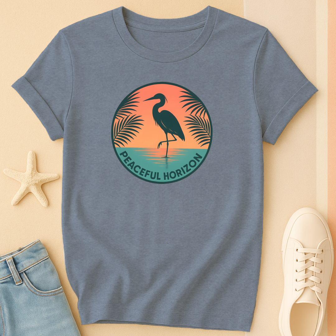 Peaceful Horizon Heron Tee
