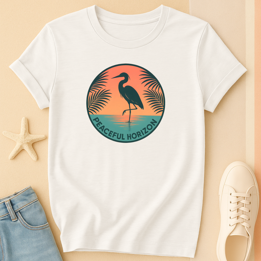 Peaceful Horizon Heron Tee