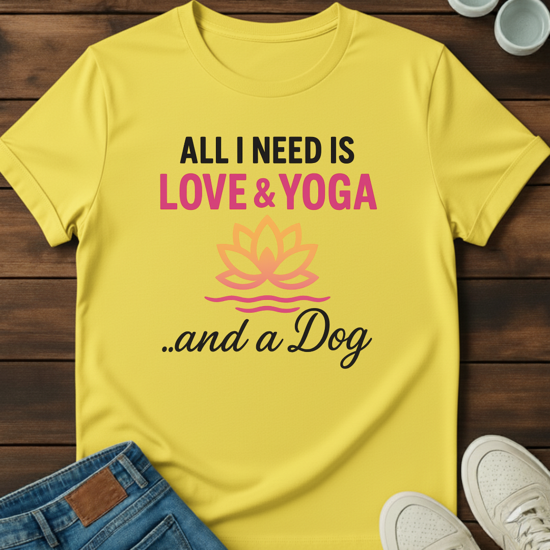 Love Yoga and Dog Tee