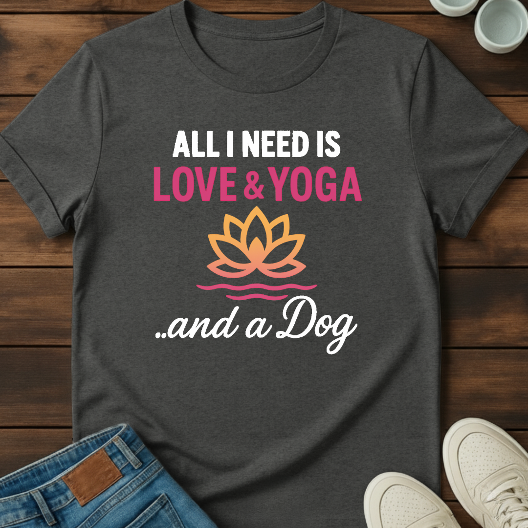 Love Yoga and Dog Tee