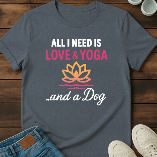 Love Yoga and Dog Tee
