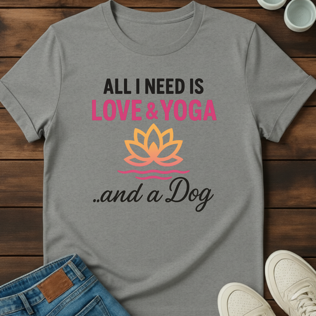 Love Yoga and Dog Tee