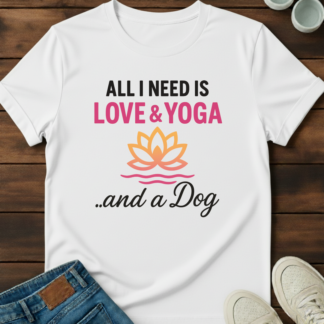 Love Yoga and Dog Tee
