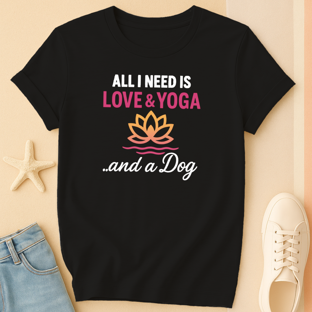 Love Yoga and Dog Tee