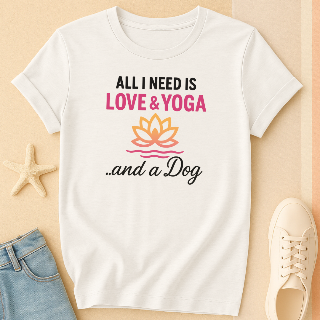 Love Yoga and Dog Tee