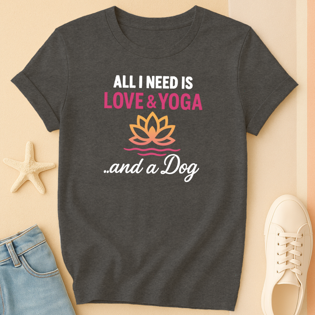 Love Yoga and Dog Tee