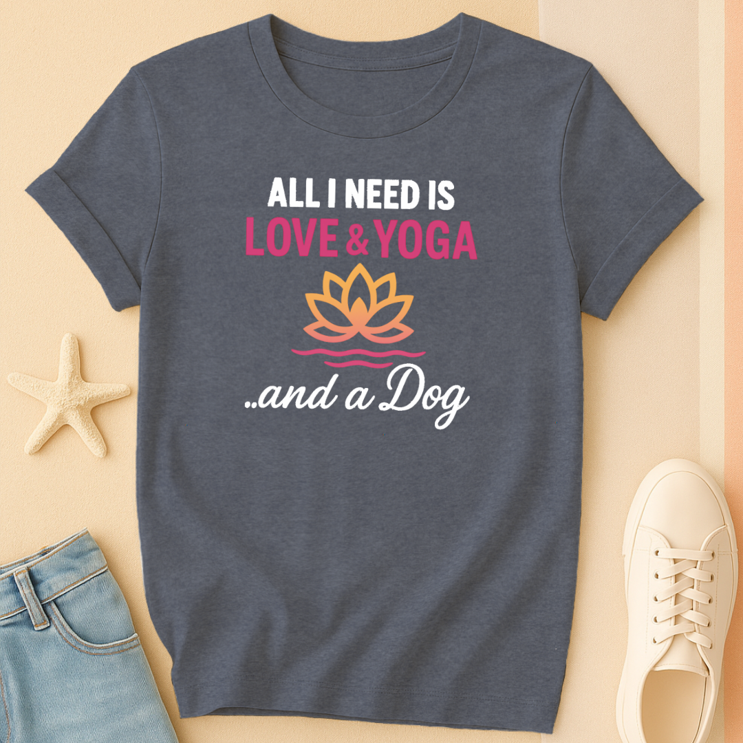 Love Yoga and Dog Tee