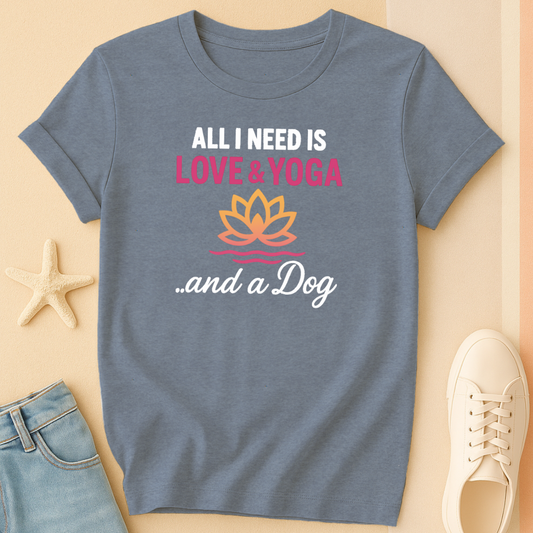 Love Yoga and Dog Tee