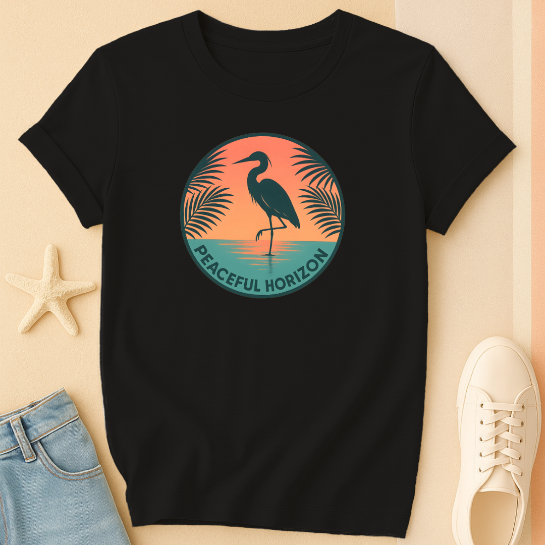 Peaceful Horizon Heron Tee