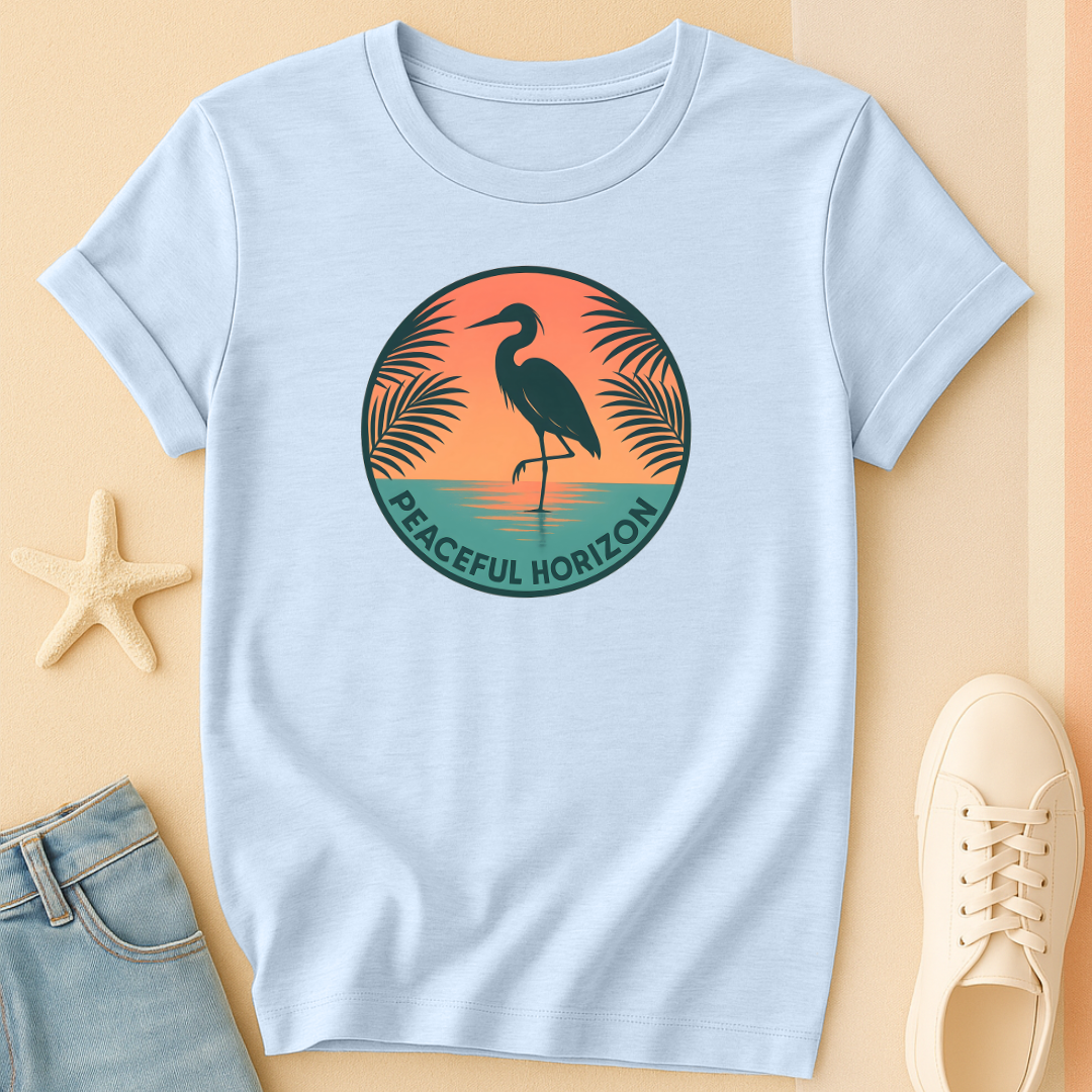 Peaceful Horizon Heron Tee