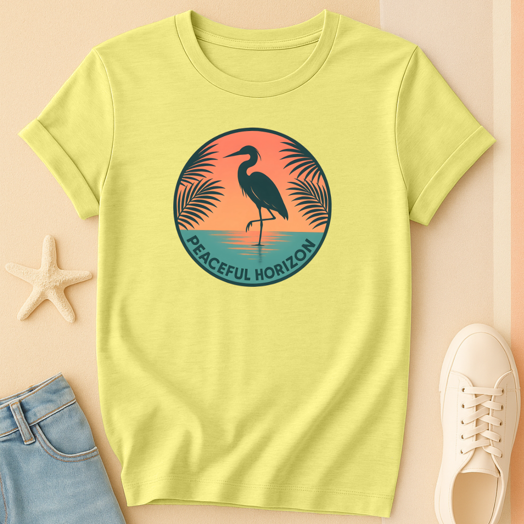 Peaceful Horizon Heron Tee