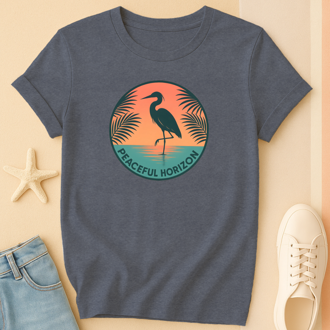 Peaceful Horizon Heron Tee