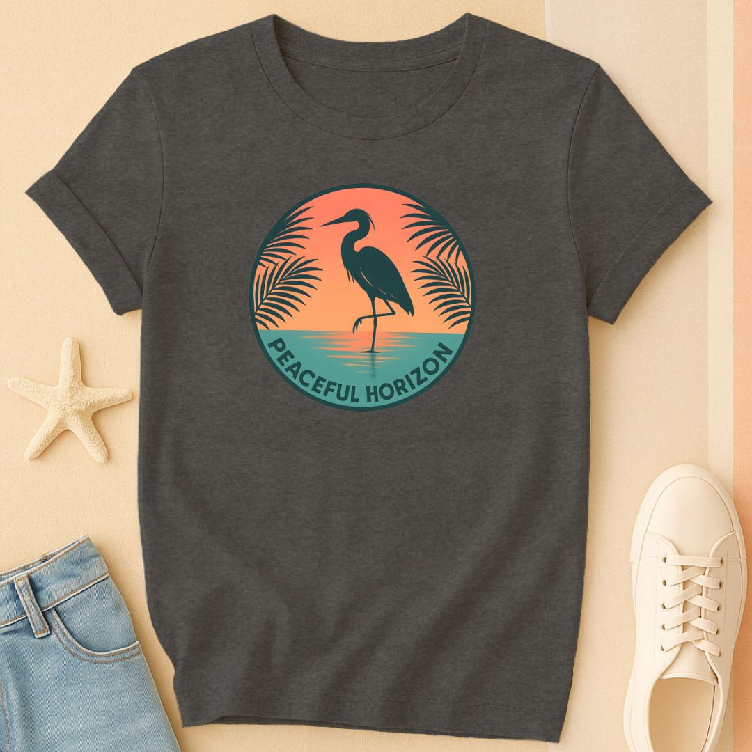 Peaceful Horizon Heron Tee