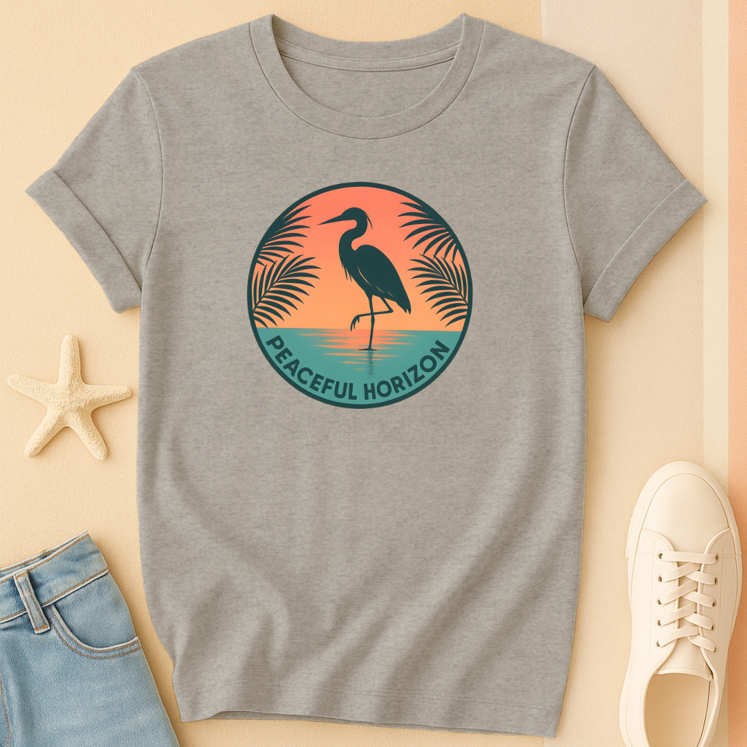 Peaceful Horizon Heron Tee