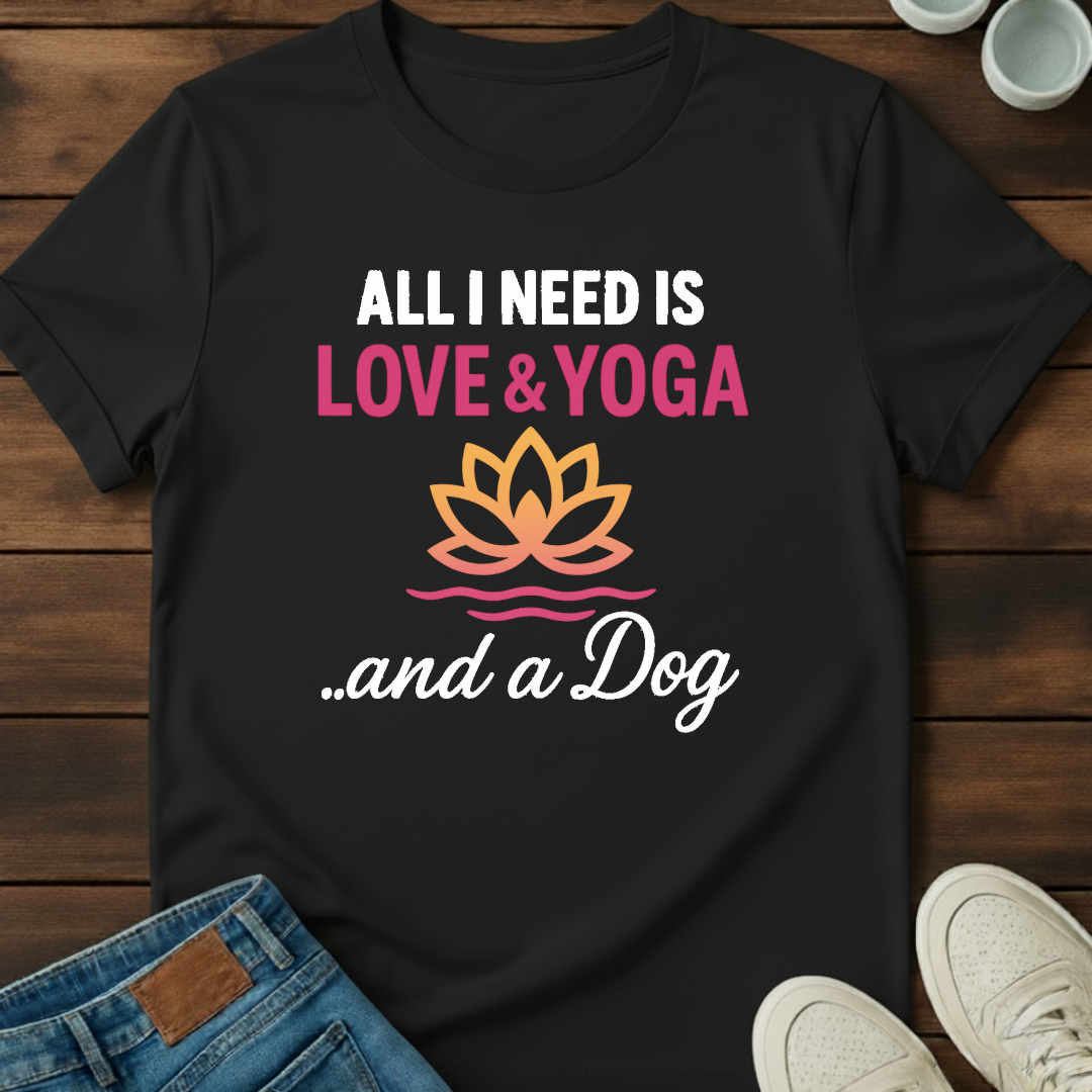 Love Yoga and Dog Tee