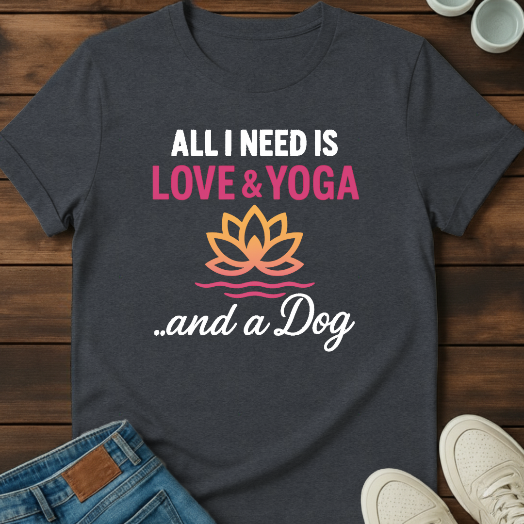 Love Yoga and Dog Tee