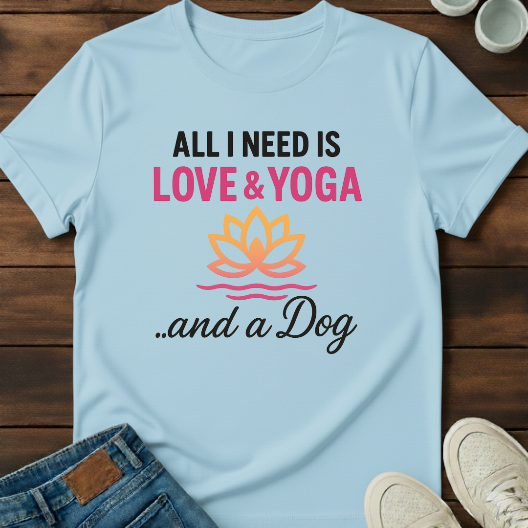 Love Yoga and Dog Tee
