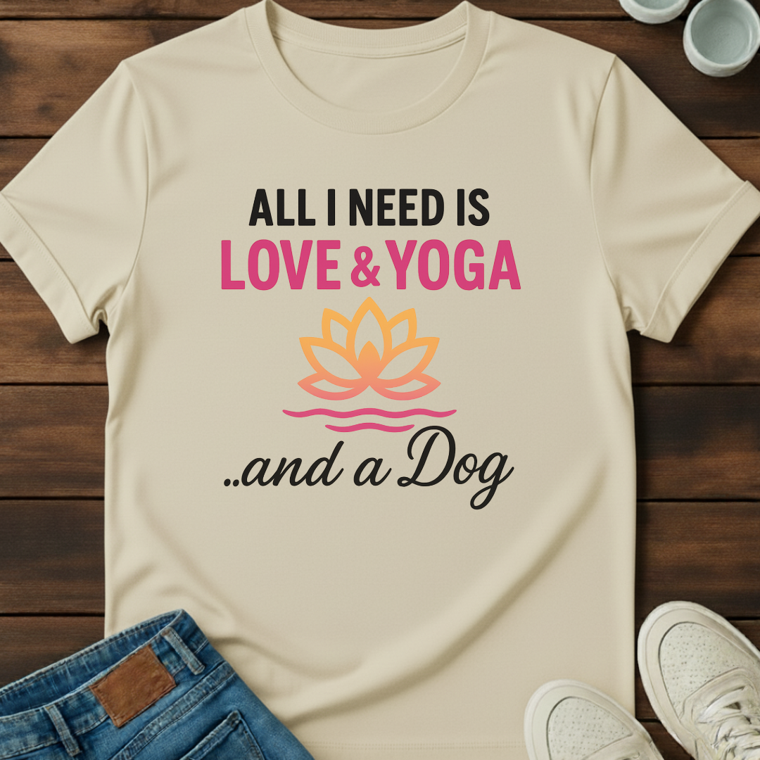 Love Yoga and Dog Tee