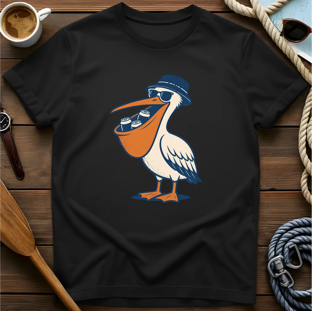 Pelican Cooler t-shirt — BeaconTide water life character design.
