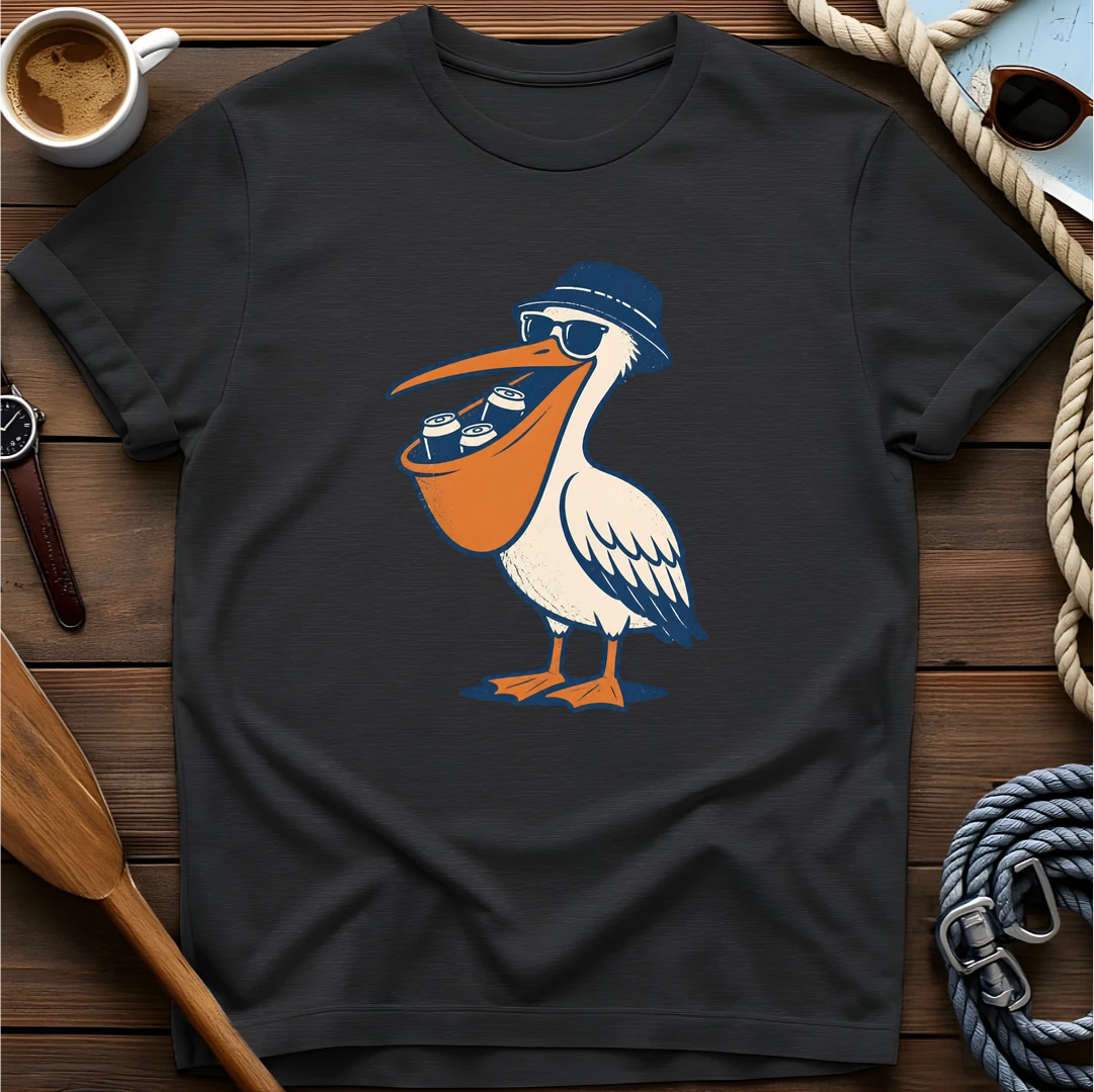 Pelican Cooler t-shirt — BeaconTide water life character design.