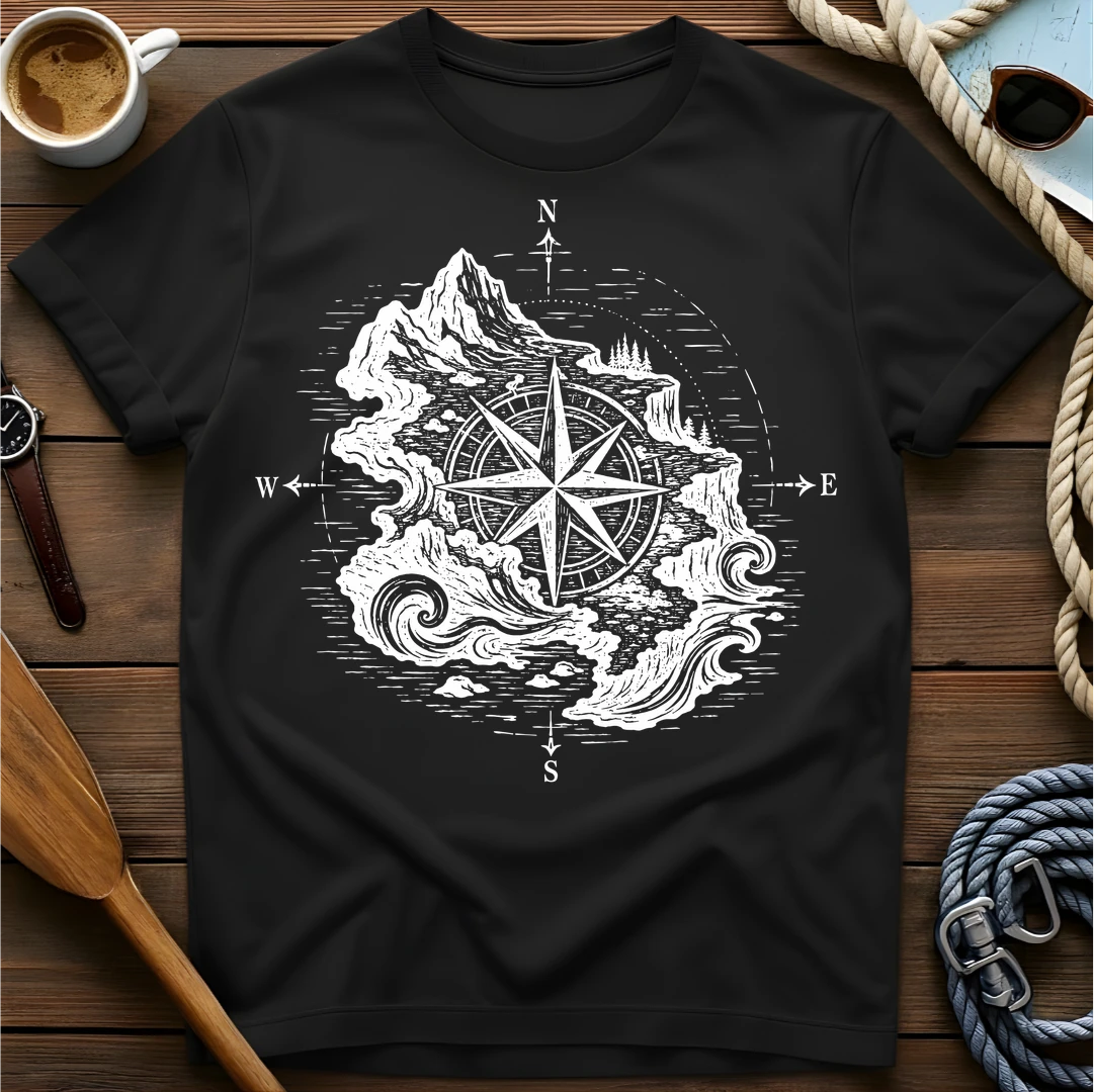Wild Navigator t-shirt — BeaconTide water life character design.