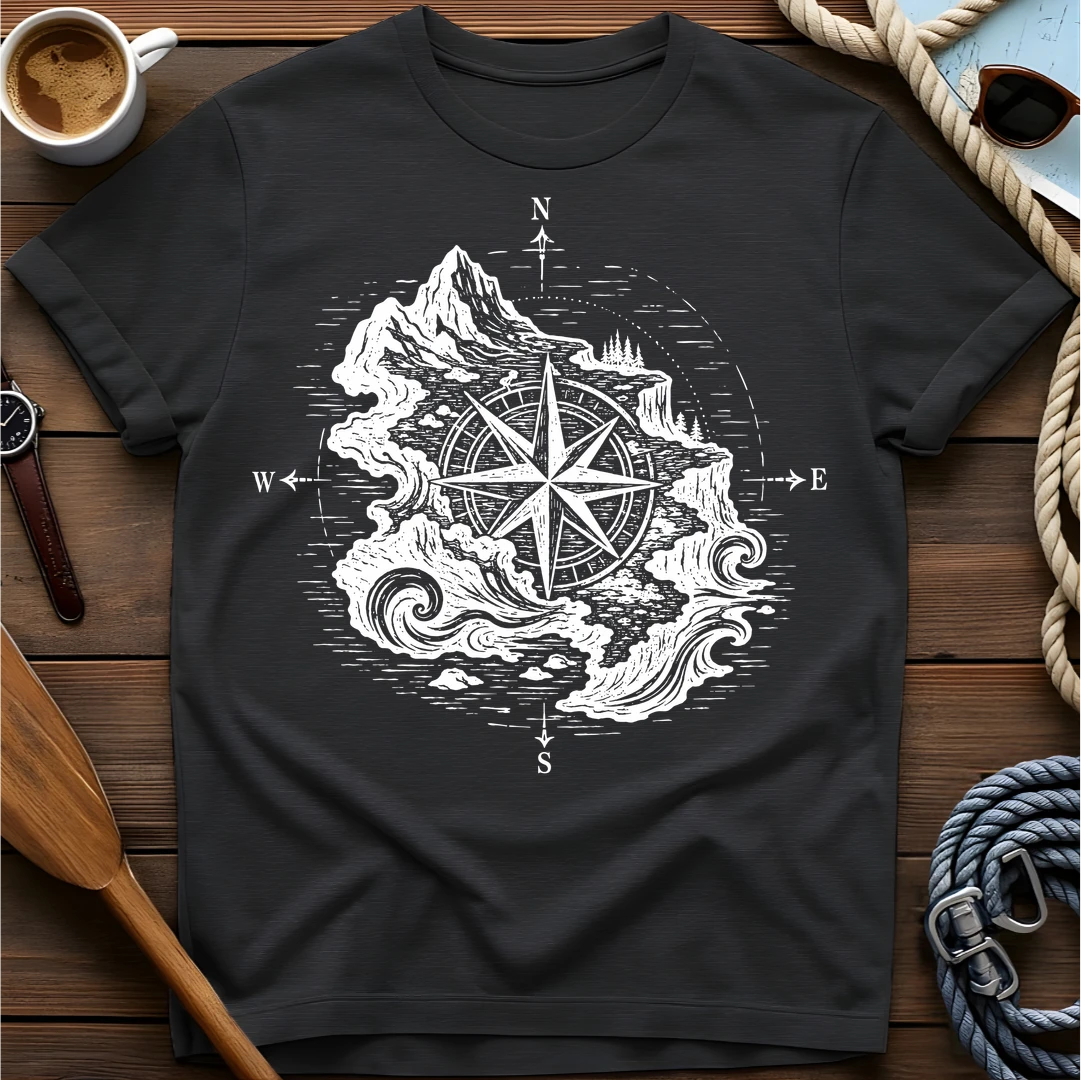 Wild Navigator t-shirt — BeaconTide water life character design.