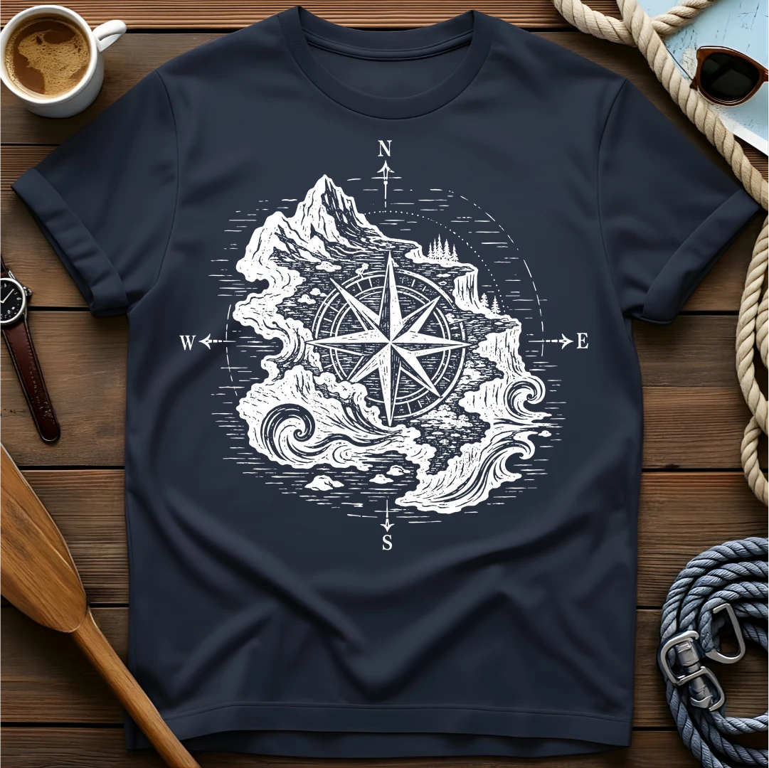 Wild Navigator t-shirt — BeaconTide water life character design.